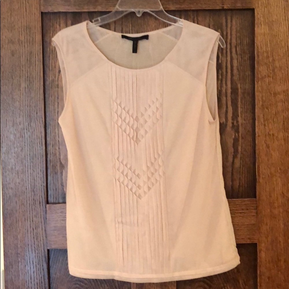 BCBG MaxAzria pleated cream top